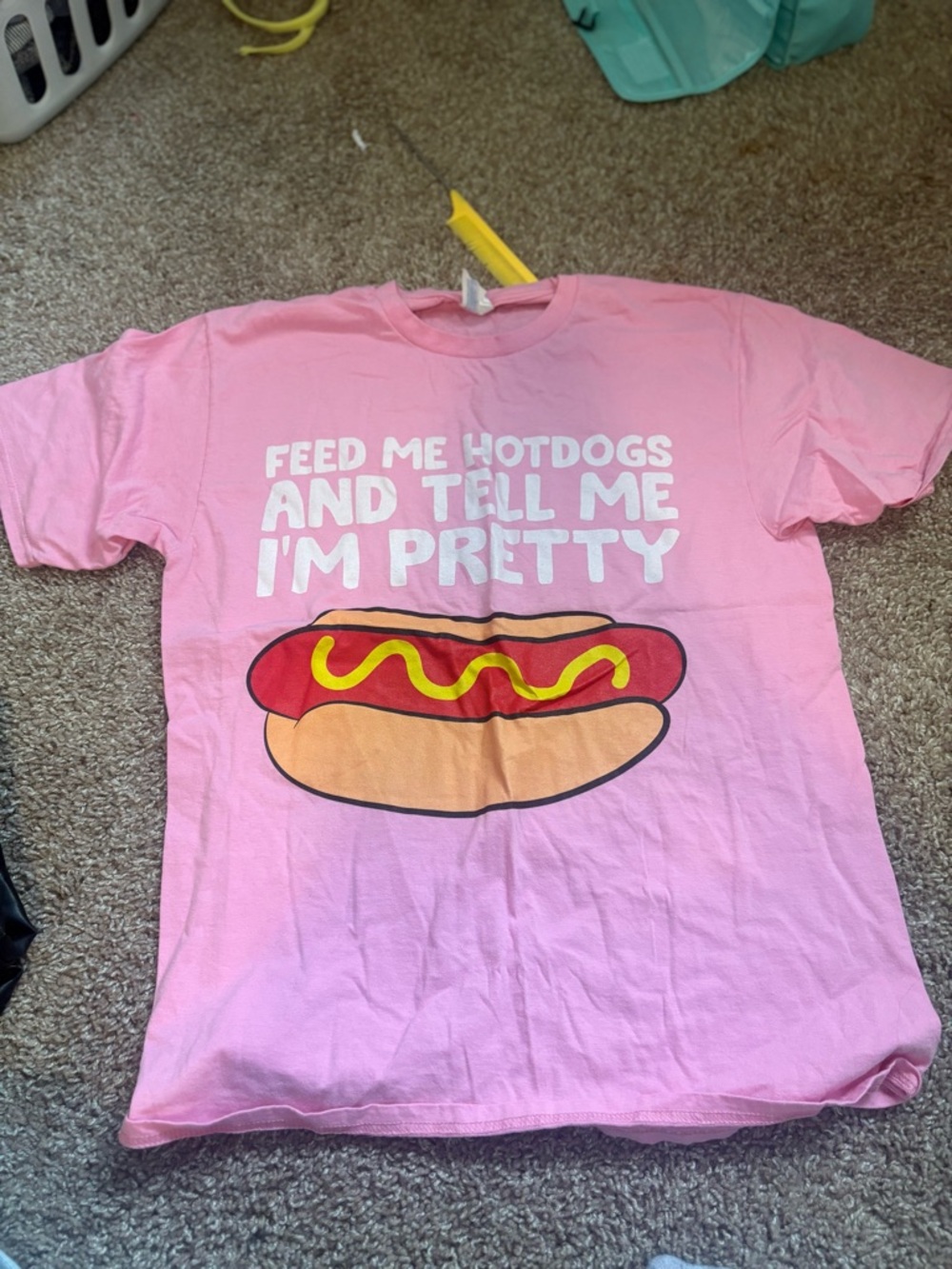 Pink "Feed Me Hotdogs and Tell Me I'm Pretty" Graphic Tee - Pets Dog